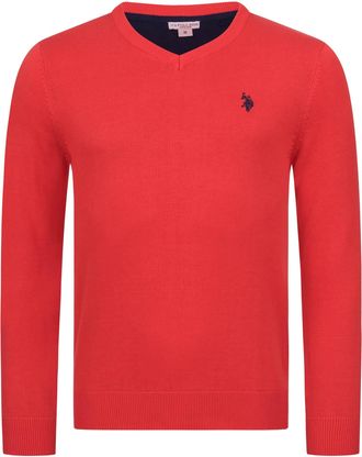 U.S.Polo Association heren V-hals trui Classic Fit van katoenmix