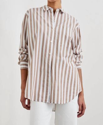 Rails Elsa Long Sleeve Shirt In Russet White Stripe