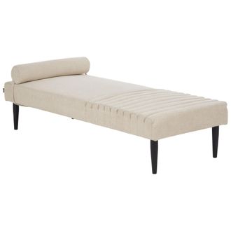 Beliani Beliani - Chaise Longue Moderno Minimalista Div&aacute;n Individual Tela Beige Mauriac