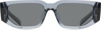 Prada PR 09ZSF Asian Fit 17T08Z Mens Sunglasses Blue Size 55