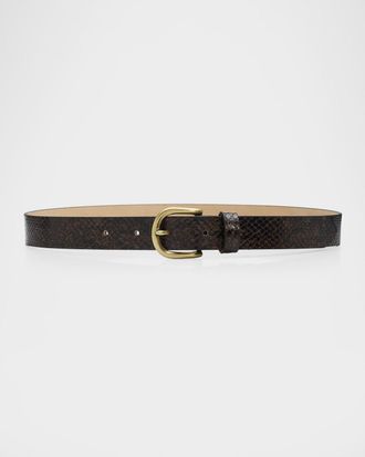 Isabel Marant Zap Snake-Print Leather Belt