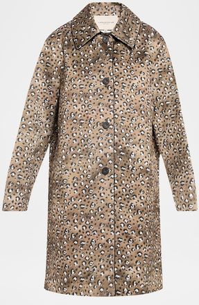 Lafayette 148 New York Leopard-Print Straight Twill Coat