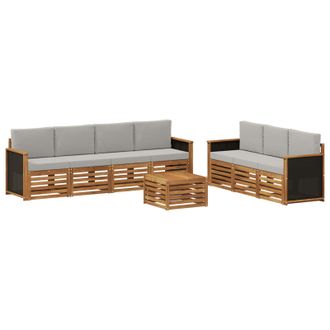vidaXL Juegos De Sof&aacute;s Con Coj&iacute;n 8 Pcs Madera De Acacia S&oacute;lida Vidaxl
