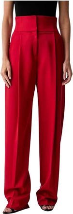 Elisabetta Franchi Pantalones Anchos - Trousers - Mujer - Rojo - XL