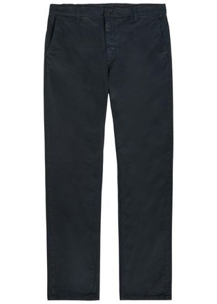 Nudie Jeans Alvin Straight-leg Stretch-cotton Trousers - Navy - 38 (W38 / Xxl)