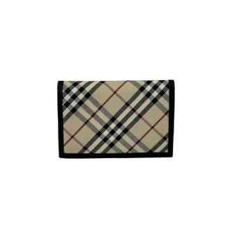 Burberry Pre-owned Wallets, female, Beige, Size: ONE SIZE Pre-owned Leather Canvas Card Case
