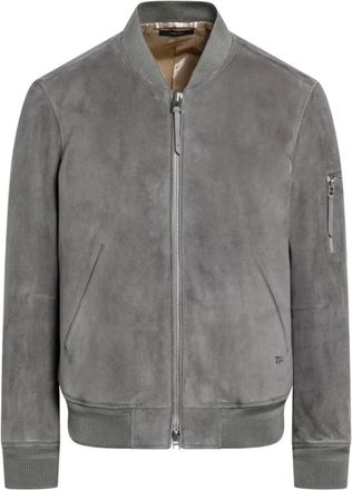 Tom Ford Leather Jassen - Heren - Leren en Su&egrave;de Jassen - Grijs - L - Jassen
