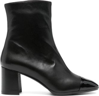 Carel Zwarte Leren Blokhaklaarzen - Dames - Laarzen met Hak - Zwart - 41 EU - Leer - Schoenen