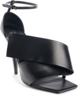 Givenchy Twisted Ribbon Ankle Strap Sandal in Black at Nordstrom, Size 10.5Us