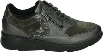 Waldl&auml;ufer Sportieve lage damessneakers grijs - Dames - Sneakers - Grijs - 39 EU - Leer - Schoenen