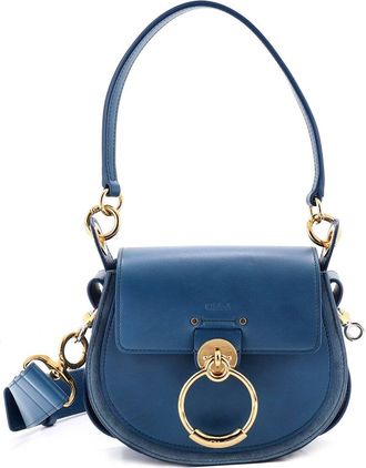 Chlo&eacute; Blue Leather Tess Bag Small (Authentic Pre-Loved)