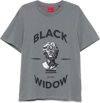 HUGO BOSS spider-print cotton T-shirt - Grey