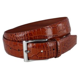 Trafalgar Store Elias Embossed Gator 35mm Leather Belt in Chestnut at Nordstrom, Size 40