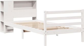 vidaXL Bookcase Bed without Mattress White 100x200 cm Solid Wood Pine Vidaxl