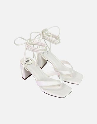 XY London Womens XY London Womens/Ladies Kiko Strappy Lace Up Sandals - White - Size: 3