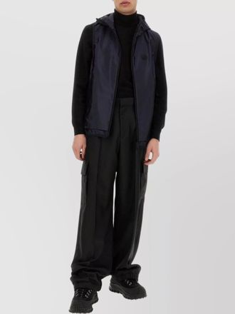 Moncler hooded sleeveless moretan t-shirt side pockets