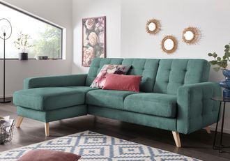 Exxpo Sofa Fashion Ecksofa »Nappa, kompakt und komfortabel, bequem, zeitloses Design, L-Form« tolle Detailverarbeitung, inkl. Bettfunktion und Bettkasten