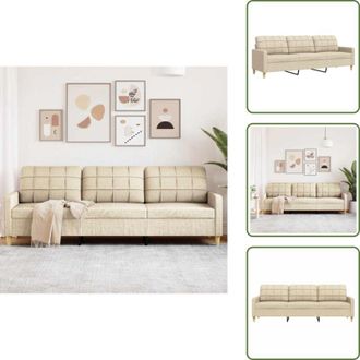vidaXL Divano crema - vidaXL Divano a 3 Posti Crema 210 cm in Tessuto - Divano moderno