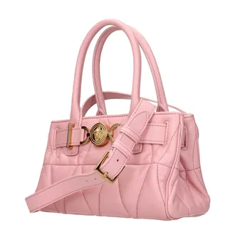 Versace Womens Quilted Leather Shoulder Bag Pink