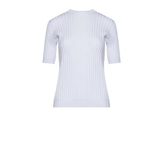 Silvian Heach Maglia a Maniche Corte con Punto in Rilievo - - Knitwear - Donna - Bianco - L
