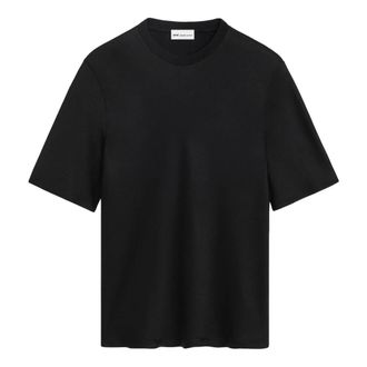 Ami Camiseta de manga corta con ribete de sat&eacute;n - Tops - Mujer - Negro - M