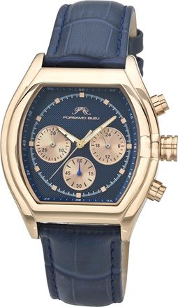 Porsamo Bleu Roman Genuine Leather Rose Tone & Blue Mens Watch 1293CROL