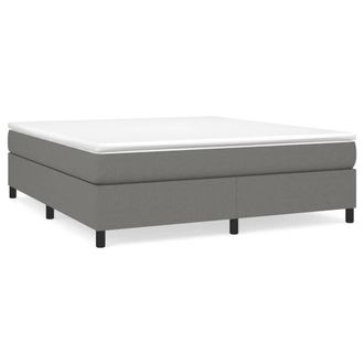 Berkfield Home Box Spring Bed Frame Dark Grey 180x200 cm Super King Fabric