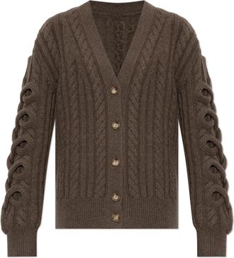 Etro Wollemantel met col - Dames - Vesten - Bruin - XS - Wol - Truien & Vesten