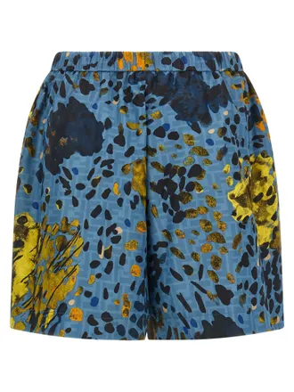 Fendi Falena Print Nylon Bermuda Shorts - Blue