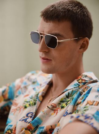 David Beckham Geometric aviator sunglasses