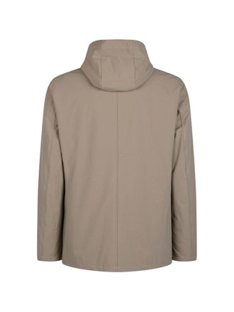 Herno Hooded Nylon Blazer Jacket - Beige