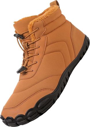 Generic Plush Warm Cotton Shoes Wear and Anti Boots Five Finger Cotton Shoes Outdoor Sports Shoes Mens and Womens Hiking Shoes Construction Men Boots (Brown, 