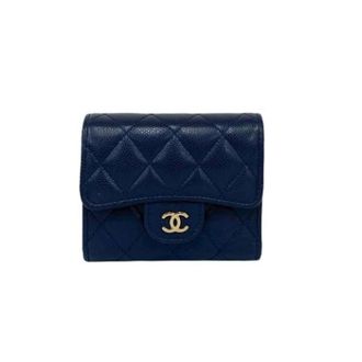 Chanel Pre-owned Vintage leren portemonnee - Dames - Pre-owned - Blauw - Maat: ONE Size Leer
