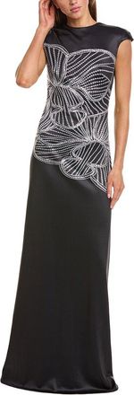 Rene Ruiz Beaded Floral Column Gown
