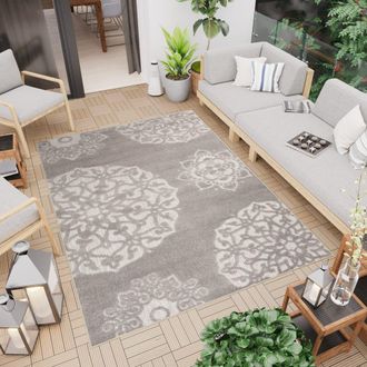Tapiso Alfombra de exterior de polipropileno en gris 120x170 cm