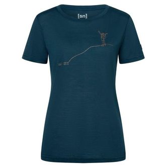 super.natural Gipfelgl&uuml;ck Tee Merinoshirt f&uuml;r Damen | blau