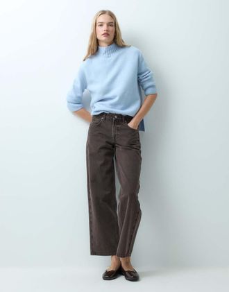 Mango maglione in maglia a collo alto azzurro pastello-Blu
