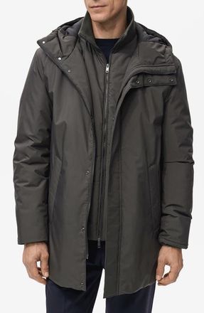Mango Water Repellent Insulated 3-in-1 Coat in Grey at Nordstrom, Size Xx-Large