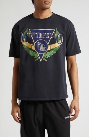 Rhude Montenegro Regatta T-Shirt in Vintage Black/Navy/Green at Nordstrom, Size X-Large