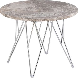 Furniture To Go Prunus Round Side Table with Grey-Brown Marble Top