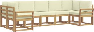 vidaXL Conjunto De Sof&aacute;s De Exterior 7 Uds. Blanco Y Crema Vidaxl