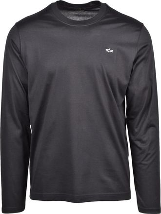 Paul & Shark T-shirt - Heren - Longsleeves - Zwart - M - Katoen - Tops