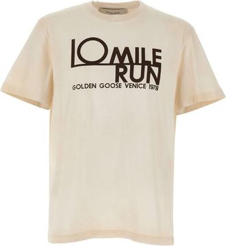 Golden Goose Journey Print T-Shirt - Heren - T-shirts - Beige - S - Katoen - Tops