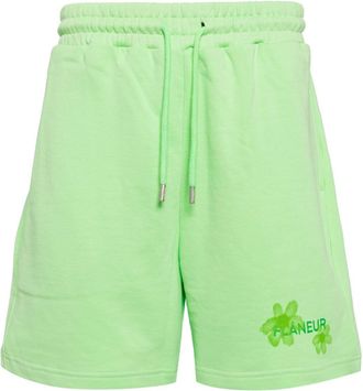 Flaneur Floral Watercolor cotton shorts - men - Cotton - S - Green