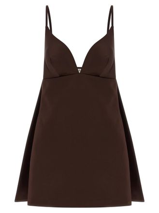 Elisabetta Franchi Brown Duchesse dress