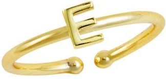 Savvy Cie Jewels 18K Yellow Gold Plated Initial Ring in Gold E at Nordstrom Rack