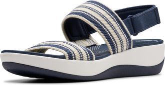 Clarks Womens Arla Stroll Sandals, Color Navy Multi, Size: 6 UK Wide