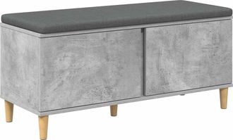 vidaXL Banco De Entrada Con Coj&iacute;n Gris Concreto 100 X 38 X 46 Cm Vidaxl