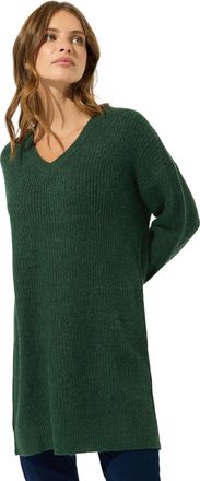M&Co Womens V-Neck Tunic Jumper - Womens Green