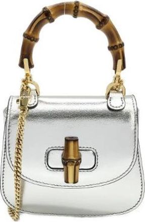 Gucci Pre-owned Leather Mini Bag - Dames - Vintage Mini Tas - Grijs - ONE Size - Leer - Vintage